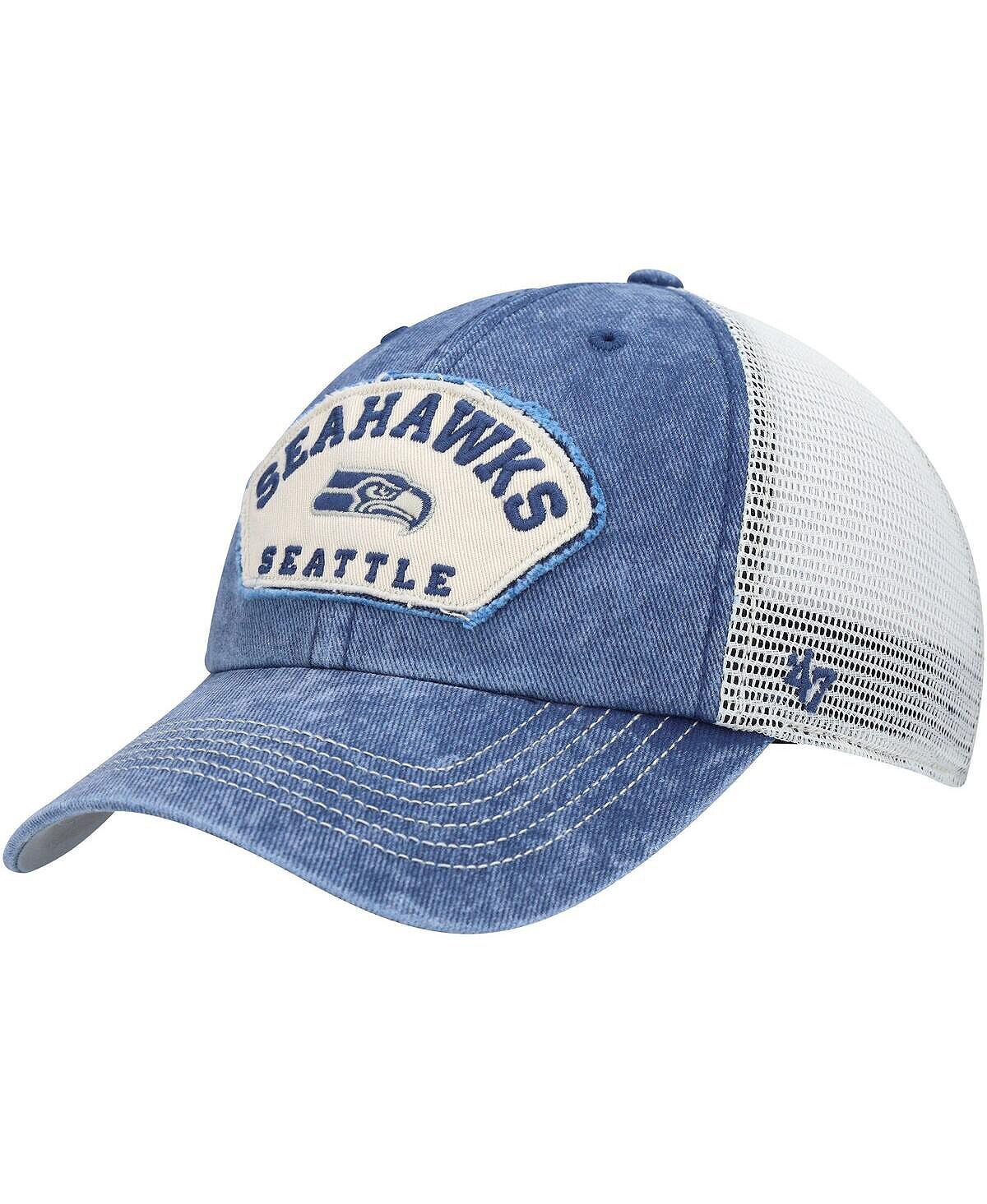 

Мужская темно-синяя, белая бейсболка Seattle Seahawks Denali Trucker Clean Up Snapback '47 Brand