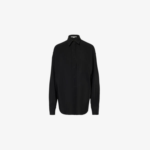 

Рубашка свободного кроя с приспущенными плечами из крепа Stella Mccartney, черный