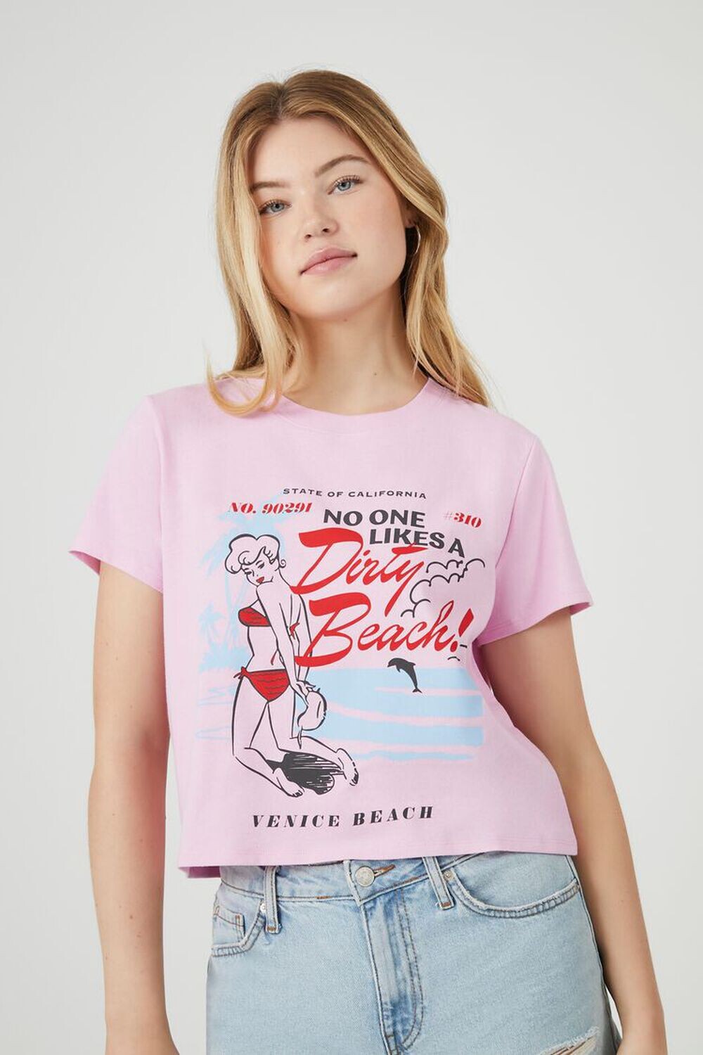 

Футболка с графическим рисунком Venice Beach Forever 21, фиолетовый