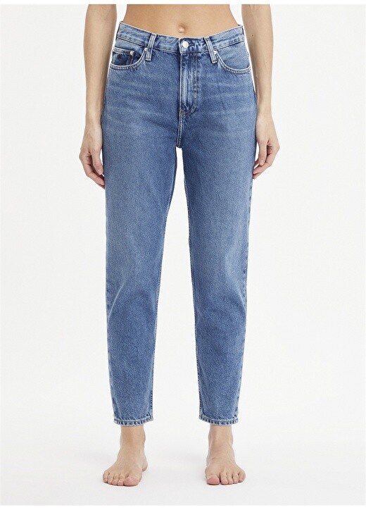 

Синие женские брюки с завышенной талией для мам Calvin Klein Jeans, Синий