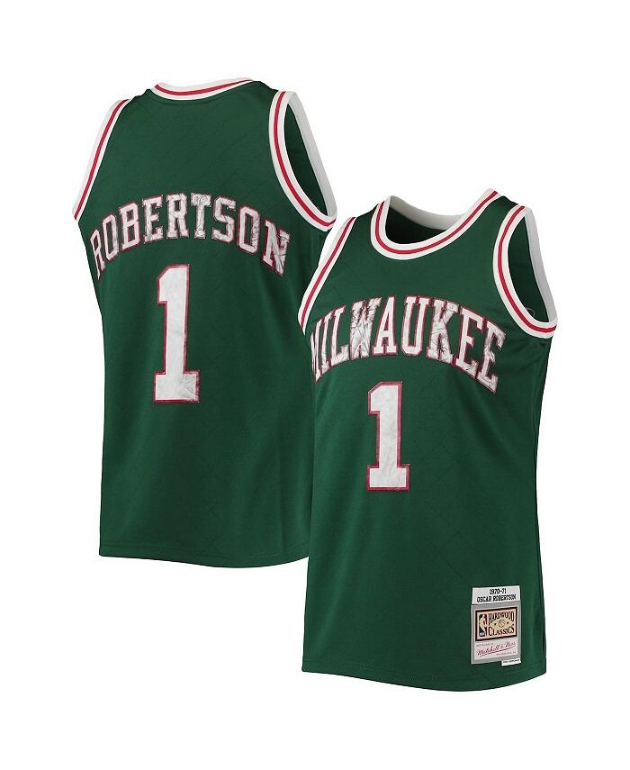 

Мужская майка Оскара Робертсона Грин Милуоки Бакс 1970-71 Hardwood Classics Diamond Swingman, посвященная 75-летнему юбилею Mitchell & Ness, зеленый