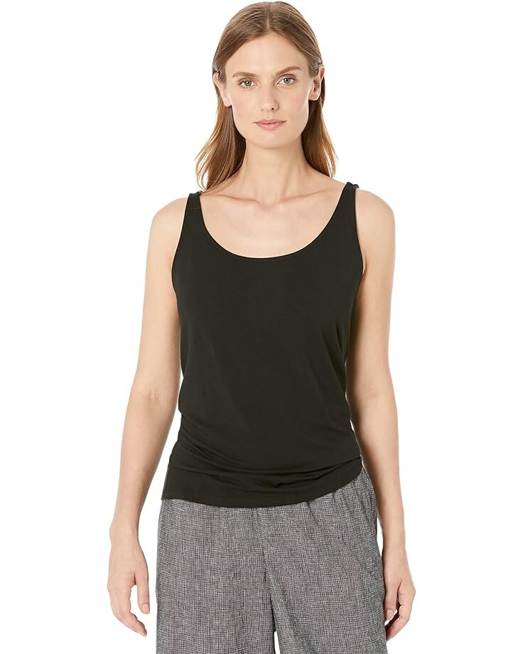 

Топ Eileen Fisher Scoop Neck, черный