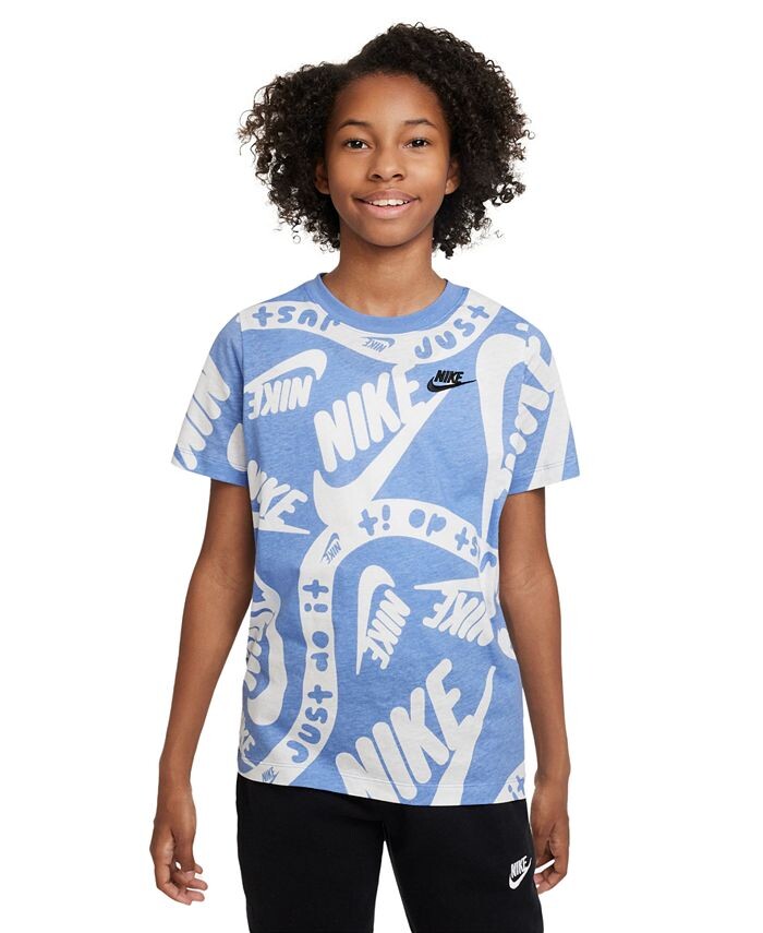

Спортивная футболка свободного кроя с логотипом Big Kids Nike, синий