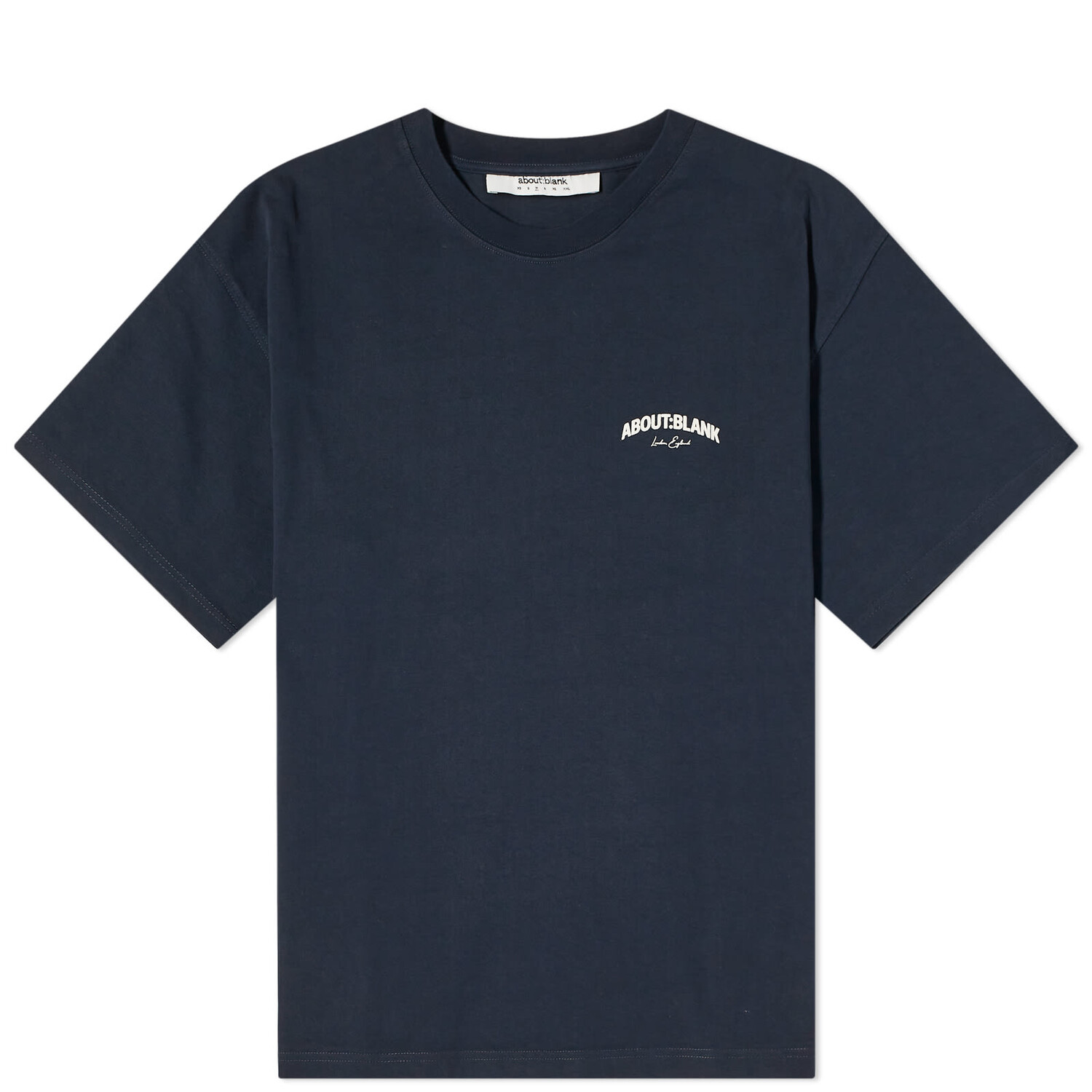 

Футболка About:Blank Arched Logo T-Shirt - End. Exclusive, цвет French Navy & Ecru