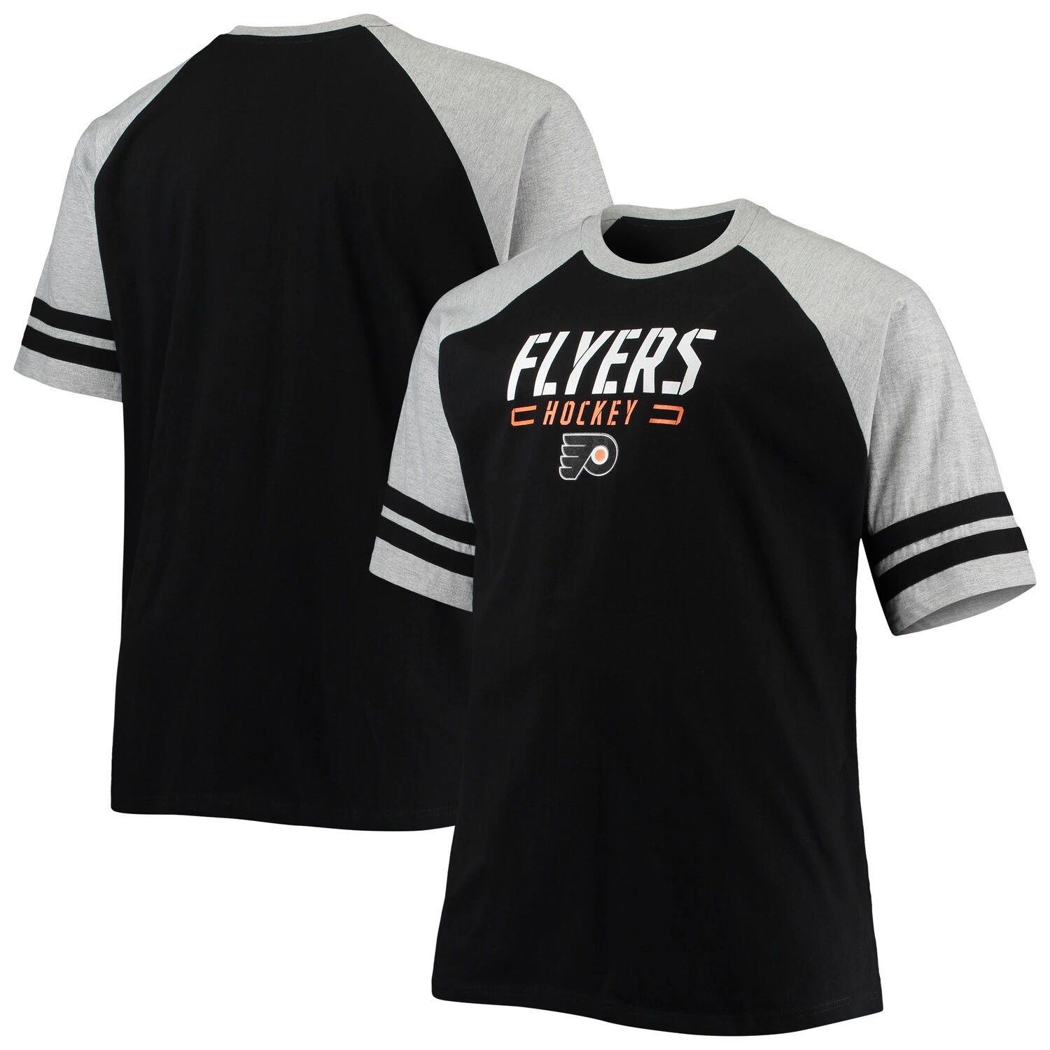 Мужская черная футболка реглан Philadelphia Flyers Big & Tall