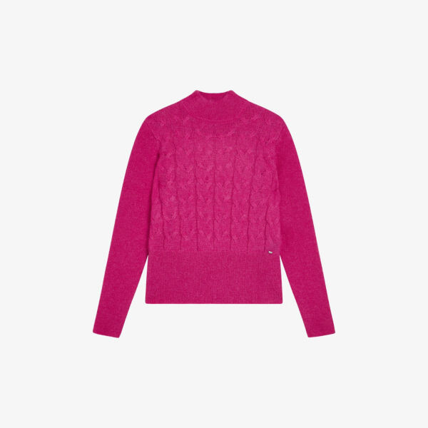 

Джемпер veolaa косой вязки из смеси шерсти и мохера Ted Baker, розовый