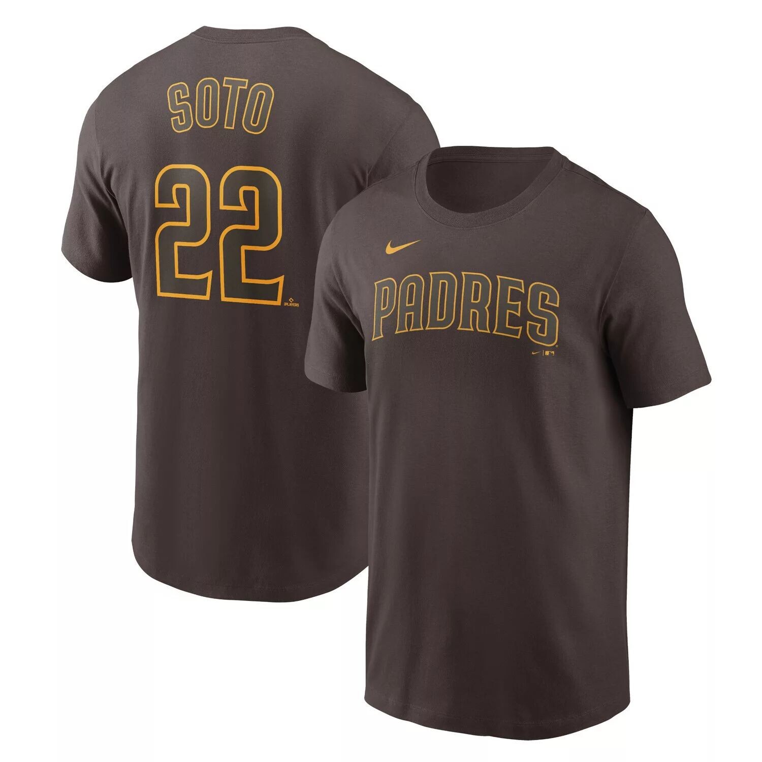 

Мужская футболка Juan Soto Brown San Diego Padres с именем и номером Nike