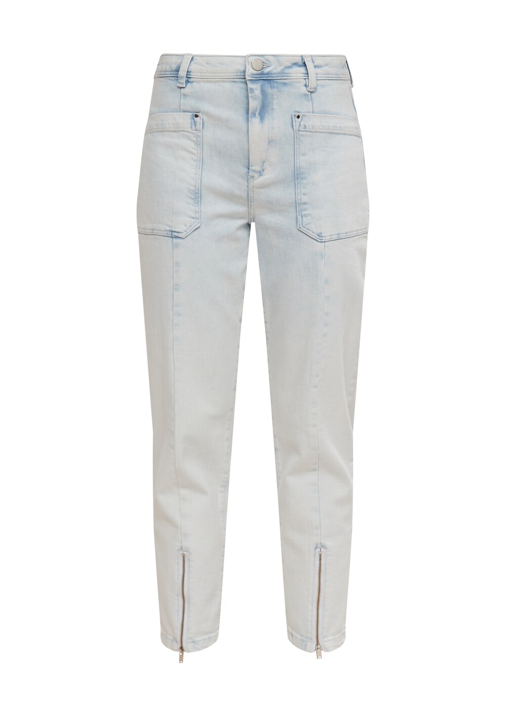 Джинсы узкого кроя Comma Casual Identity, светло-синий широкие джинсы comma casual identity светло синий
