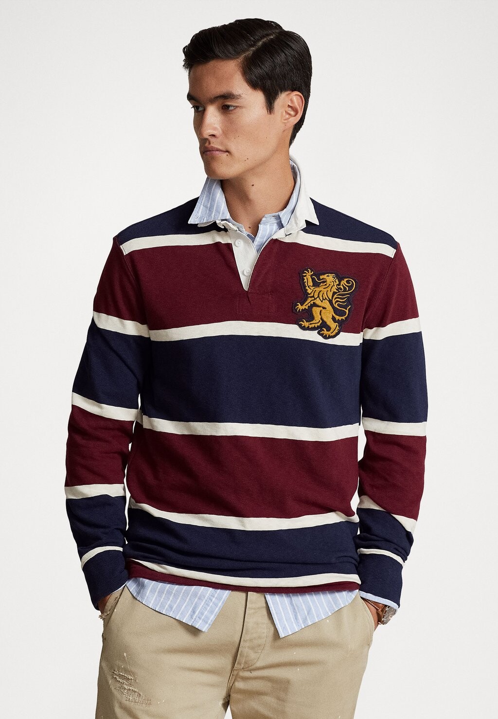 

Свитер РЕГБИ С ДЛИННЫМ РУКАВОМ Polo Ralph Lauren, классический винный мульти