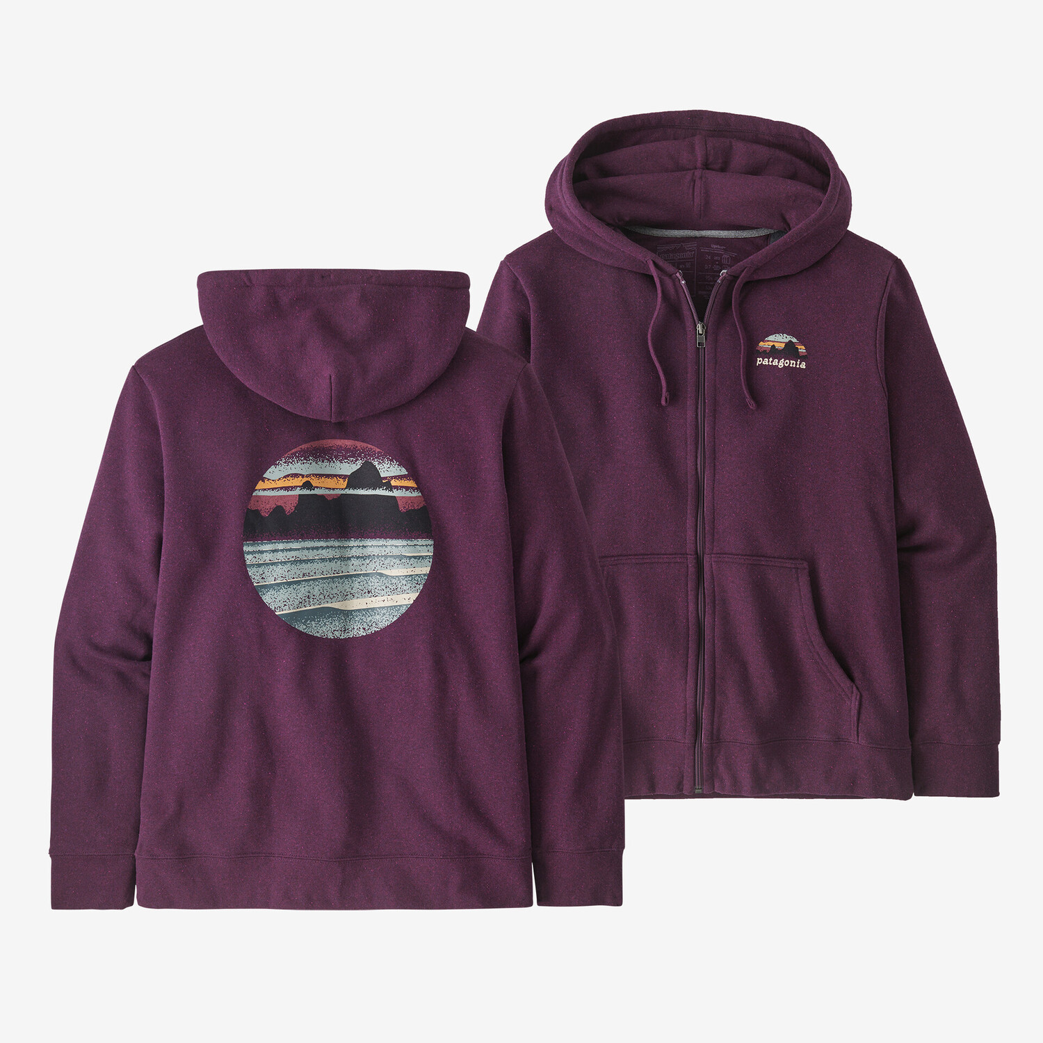 

Толстовка с молнией во всю длину Skyline Stencil Uprisal Patagonia, цвет Night Plum