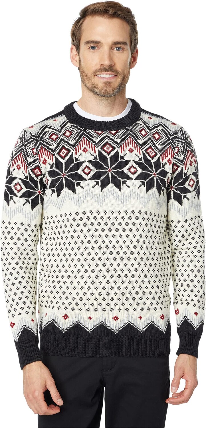 Вегардовый свитер Dale of Norway, цвет Black/Off-White/Red Rose