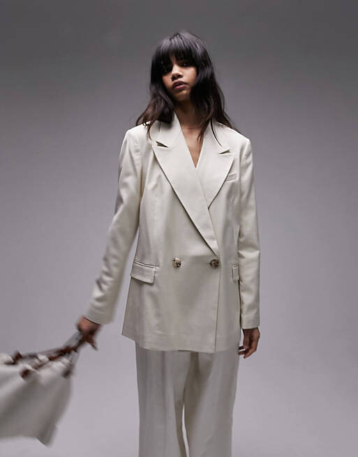 

Координатный прямой блейзер Topshop светло-песочного цвета