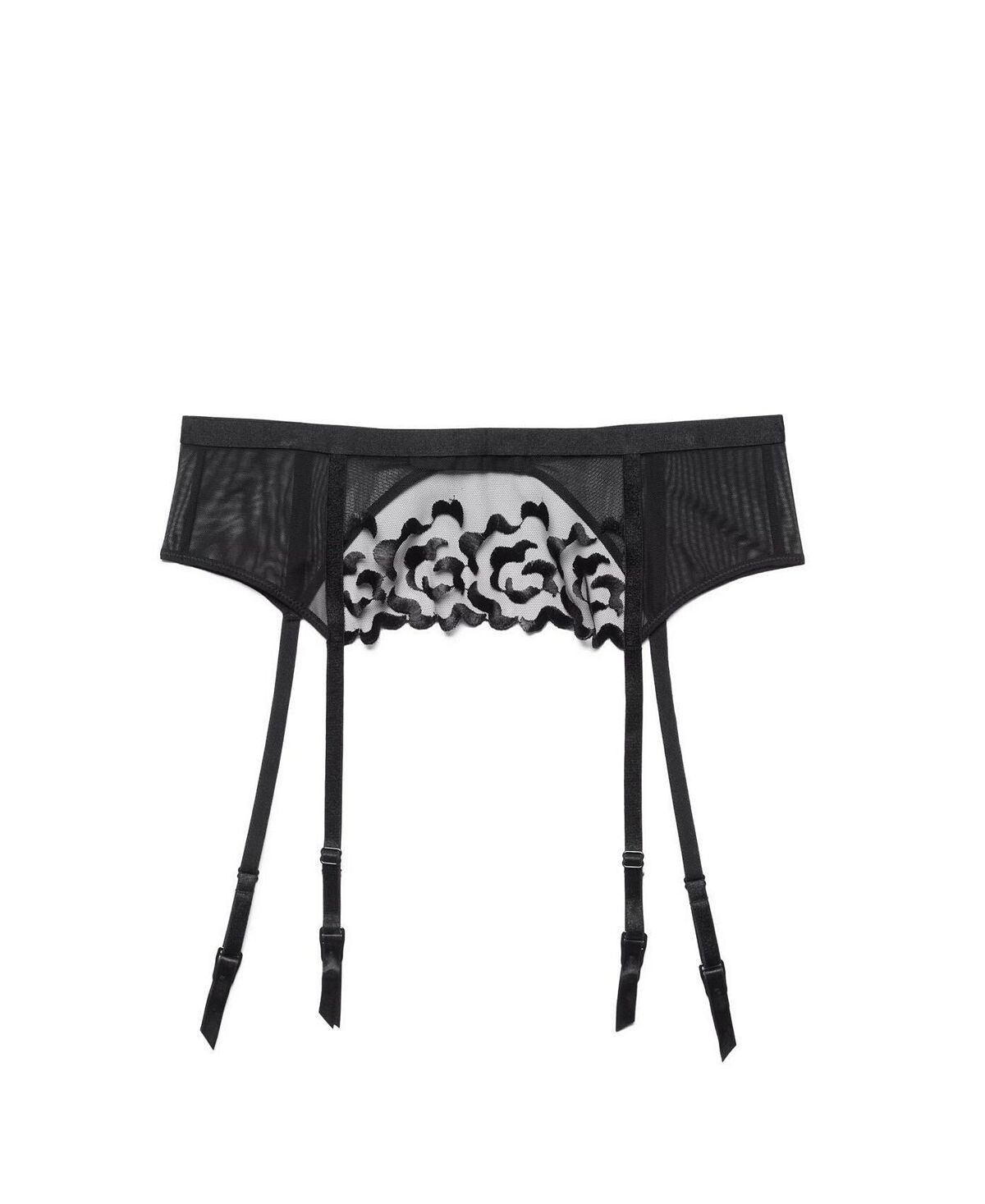 

Tiana Garter Женское нижнее белье с подвязками больших размеров Adore Me, черный