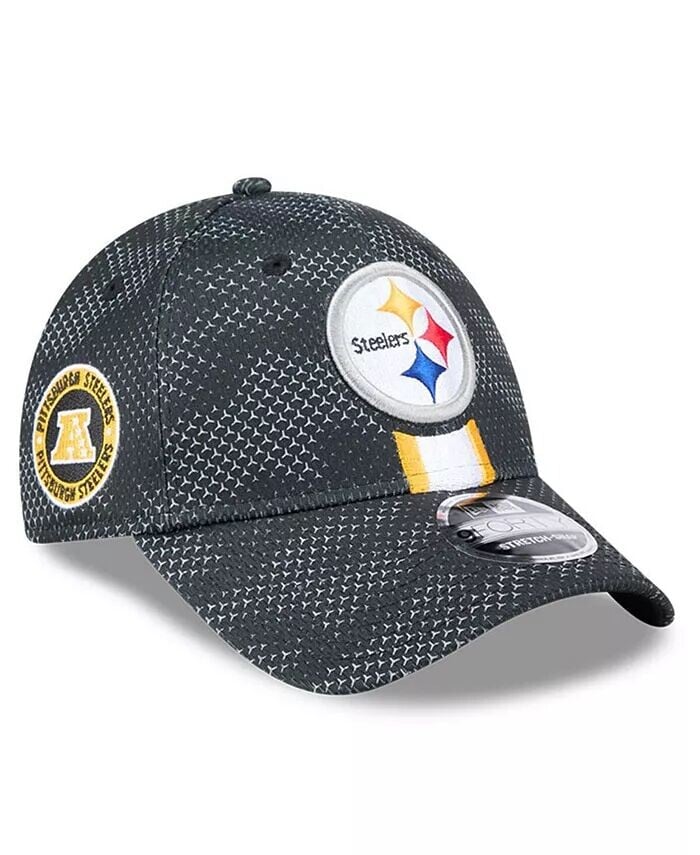 

Мужская черная кепка с эластичными кнопками Pittsburgh Steelers 2024 Sideline 9FORTY New Era, черный