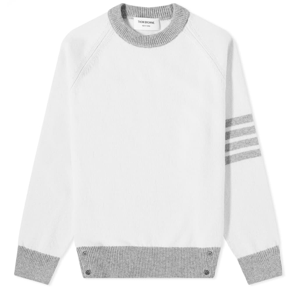 

Трикотажная кофта Thom Browne с 4 планками Shetland Crew, белый