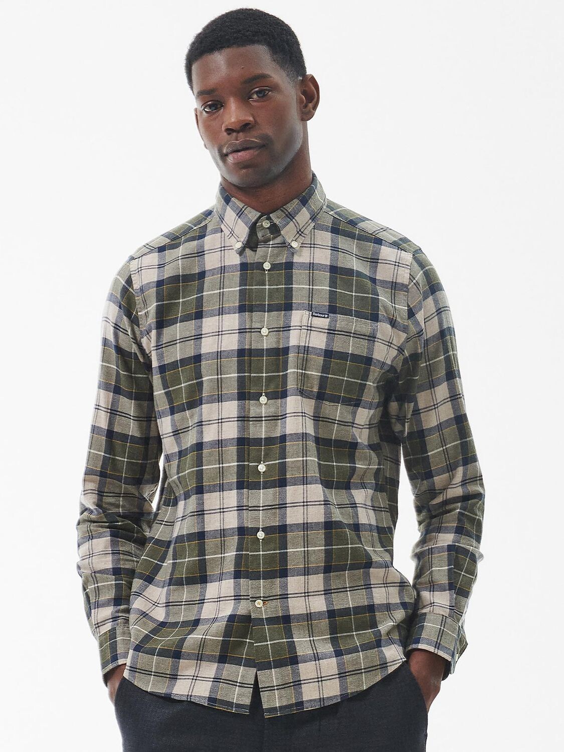 

Рубашка в хлопковую клетку Barbour, Forest Mist
