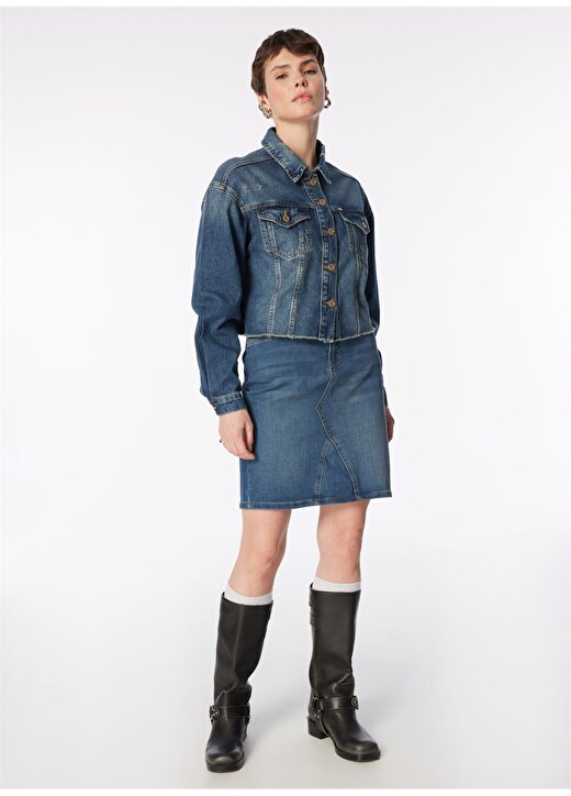 

Синяя женская юбка выше колена с высокой талией 242 LCF 126004 LAMI DENIM Lee Cooper, синий