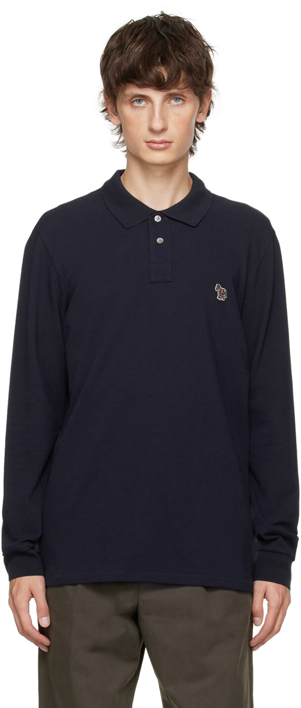 

Темно-синяя рубашка-поло с зеброй PS by Paul Smith