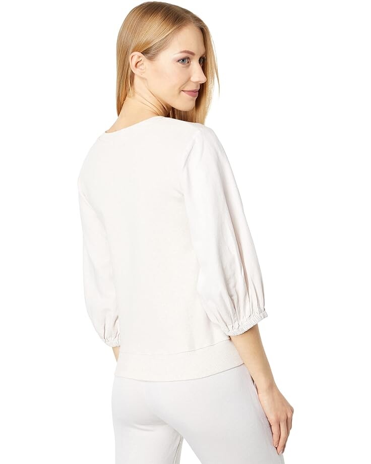 

Толстовка MONROW Knit Woven Puff Sleeve Sweatshirt, цвет Bone