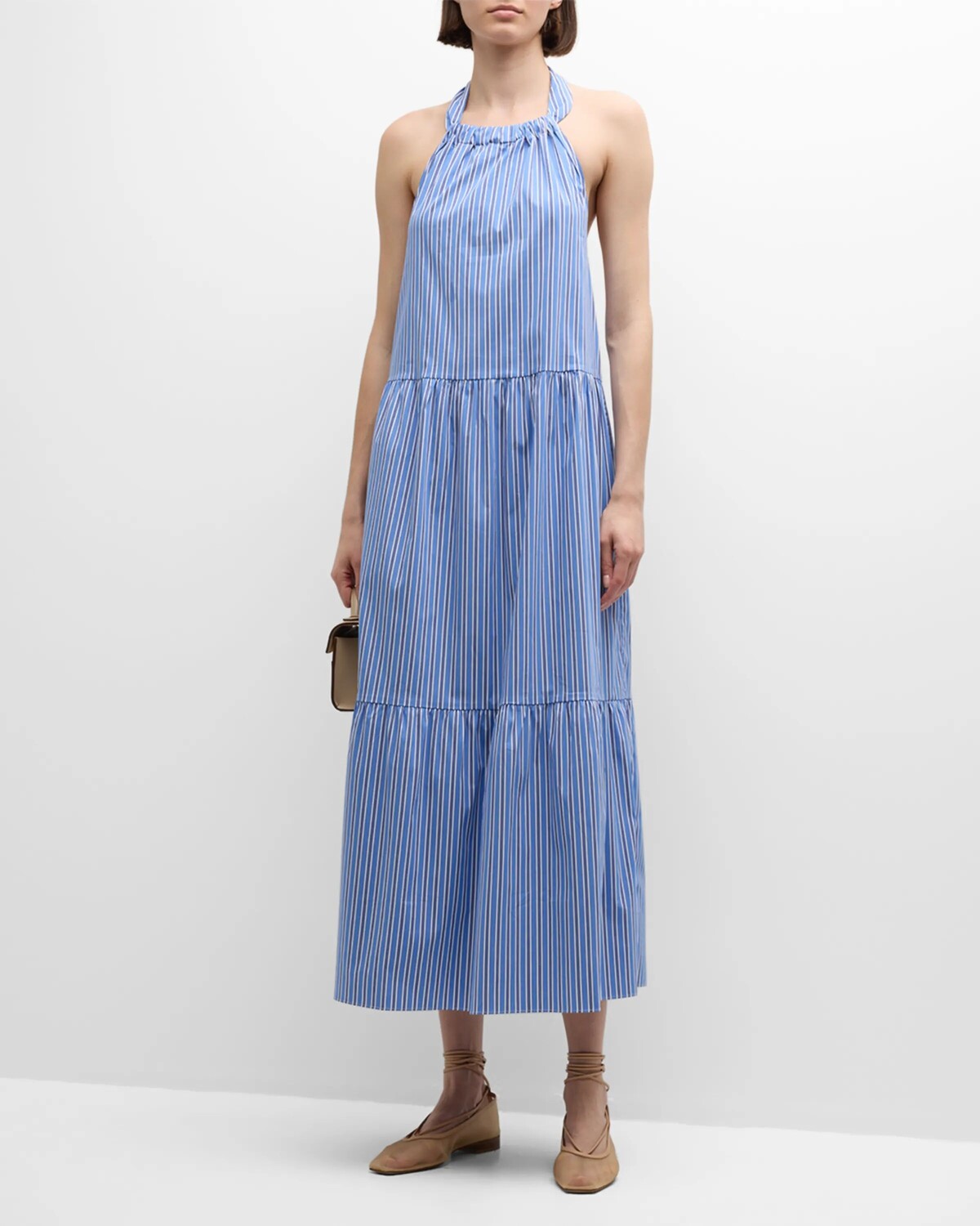 

Платье макси из поплина в полоску Kai Solid and Striped, цвет French Navy Stripe