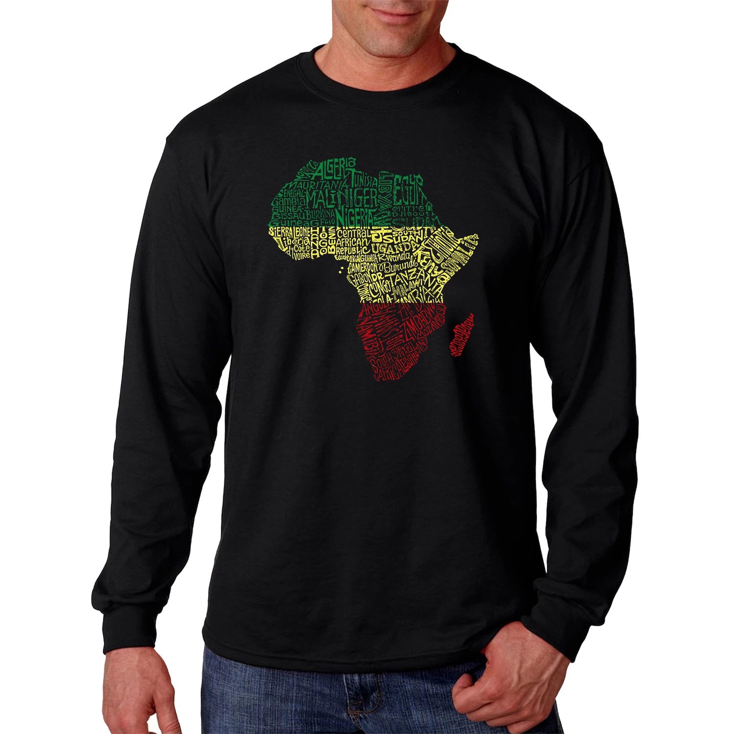 osterwold tilman pop art Страны Африки — мужская футболка с длинным рукавом Word Art LA Pop Art