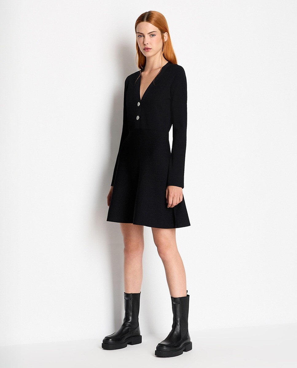 

Короткое трикотажное платье Armani Exchange, черный