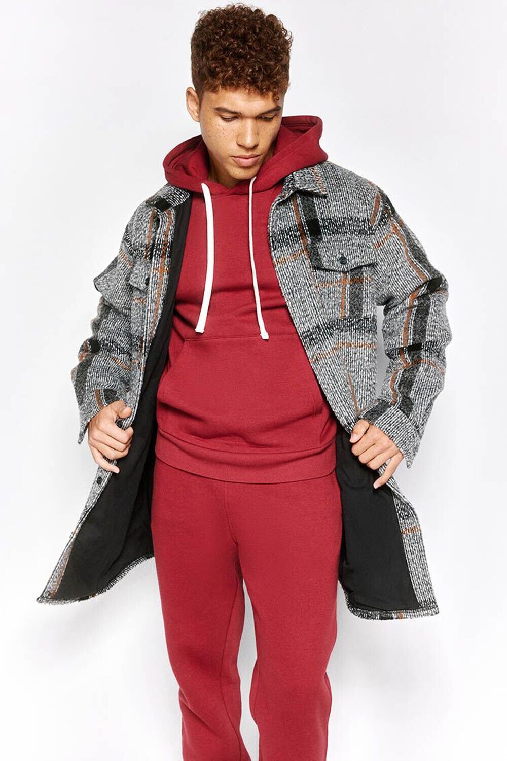 

Флисовая толстовка с завязками Forever 21, бордовый, Красный