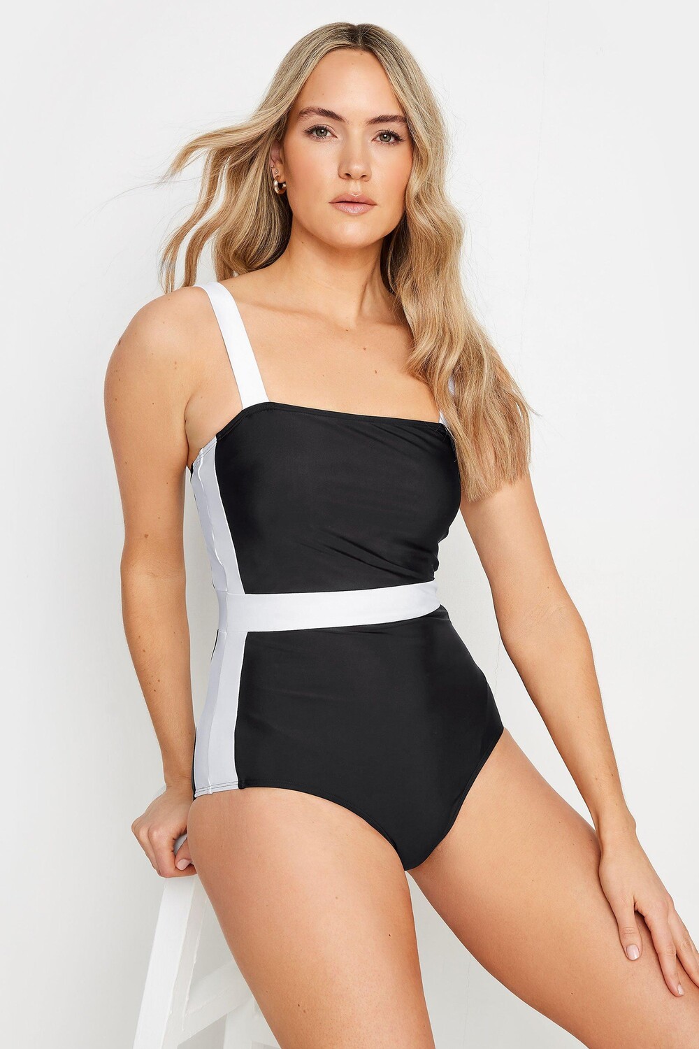 Высокий купальник с цветными блоками Long Tall Sally, черный