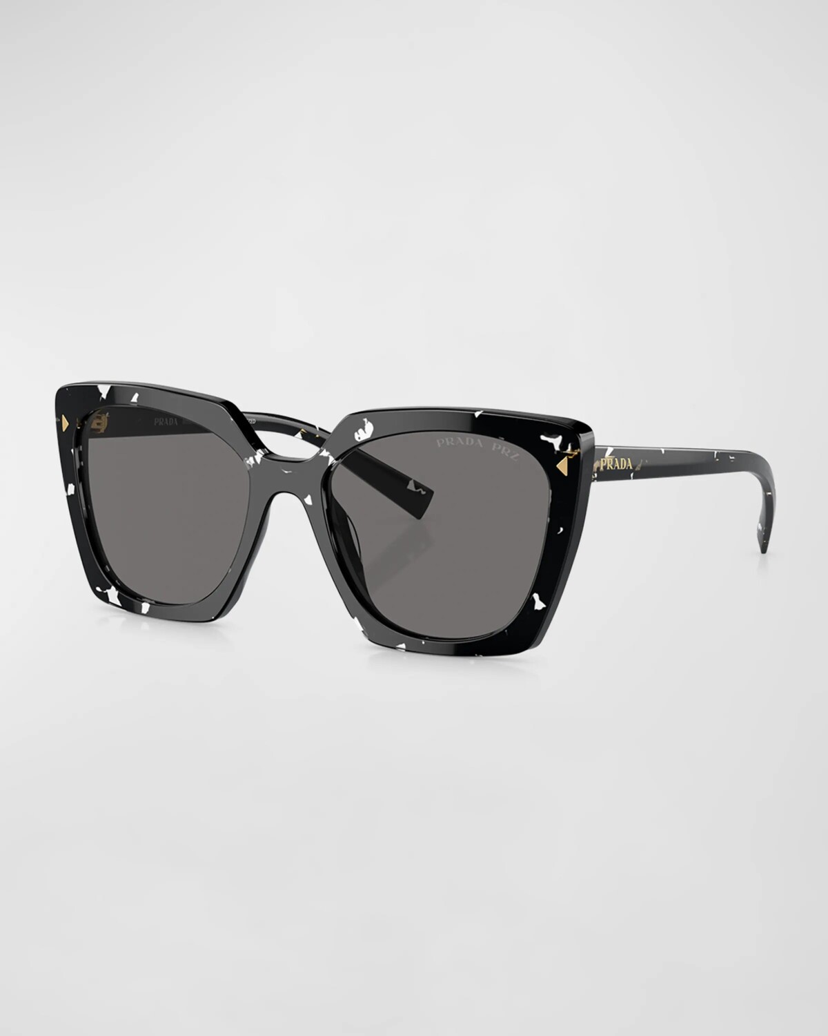 

Поляризованные квадратные солнцезащитные очки из ацетата Prada, цвет Grey Tort