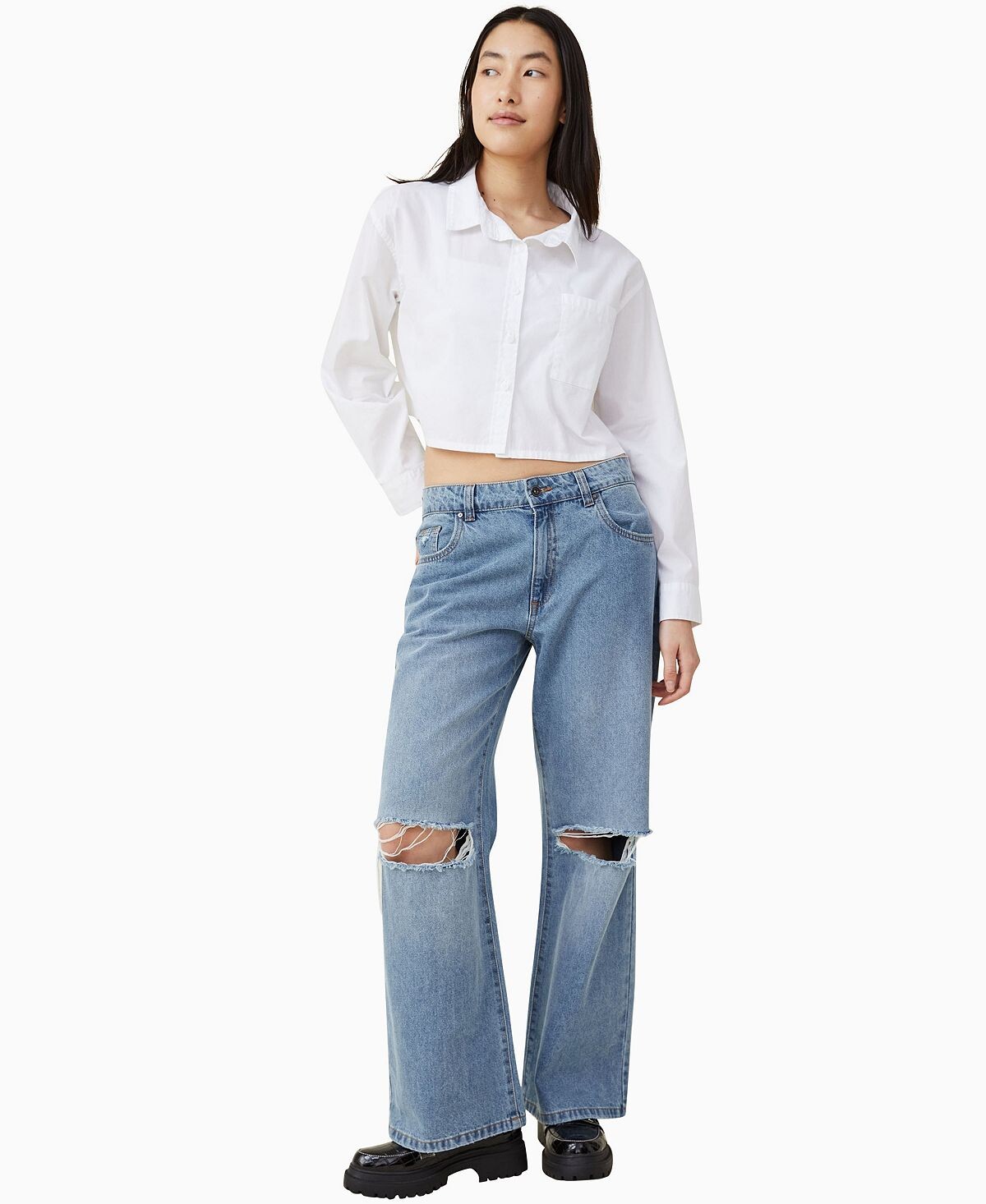 

Женская укороченная рубашка Dad COTTON ON, белый