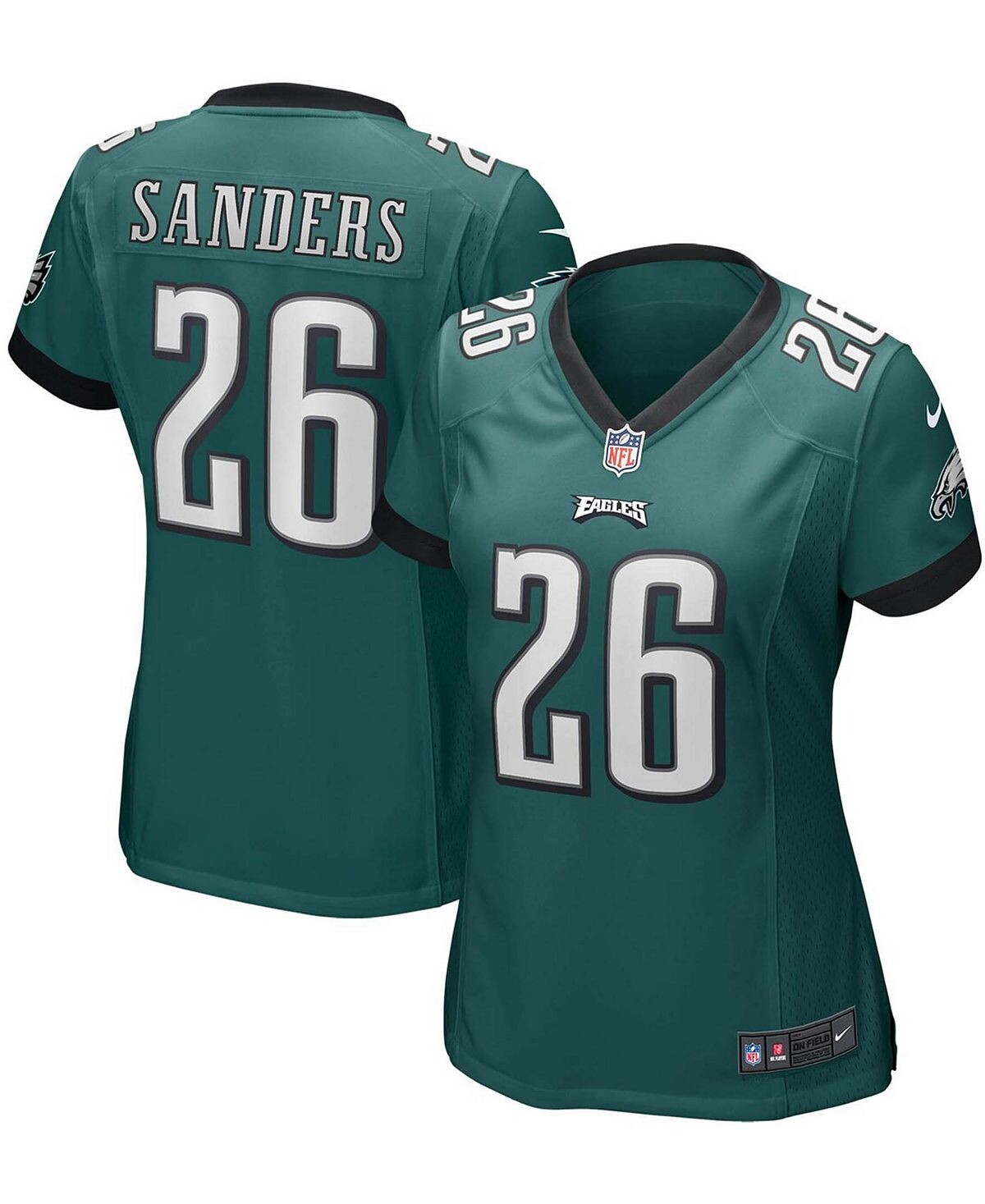

Женская майка Miles Sanders Midnight Green Philadelphia Eagles Game Nike, зеленый