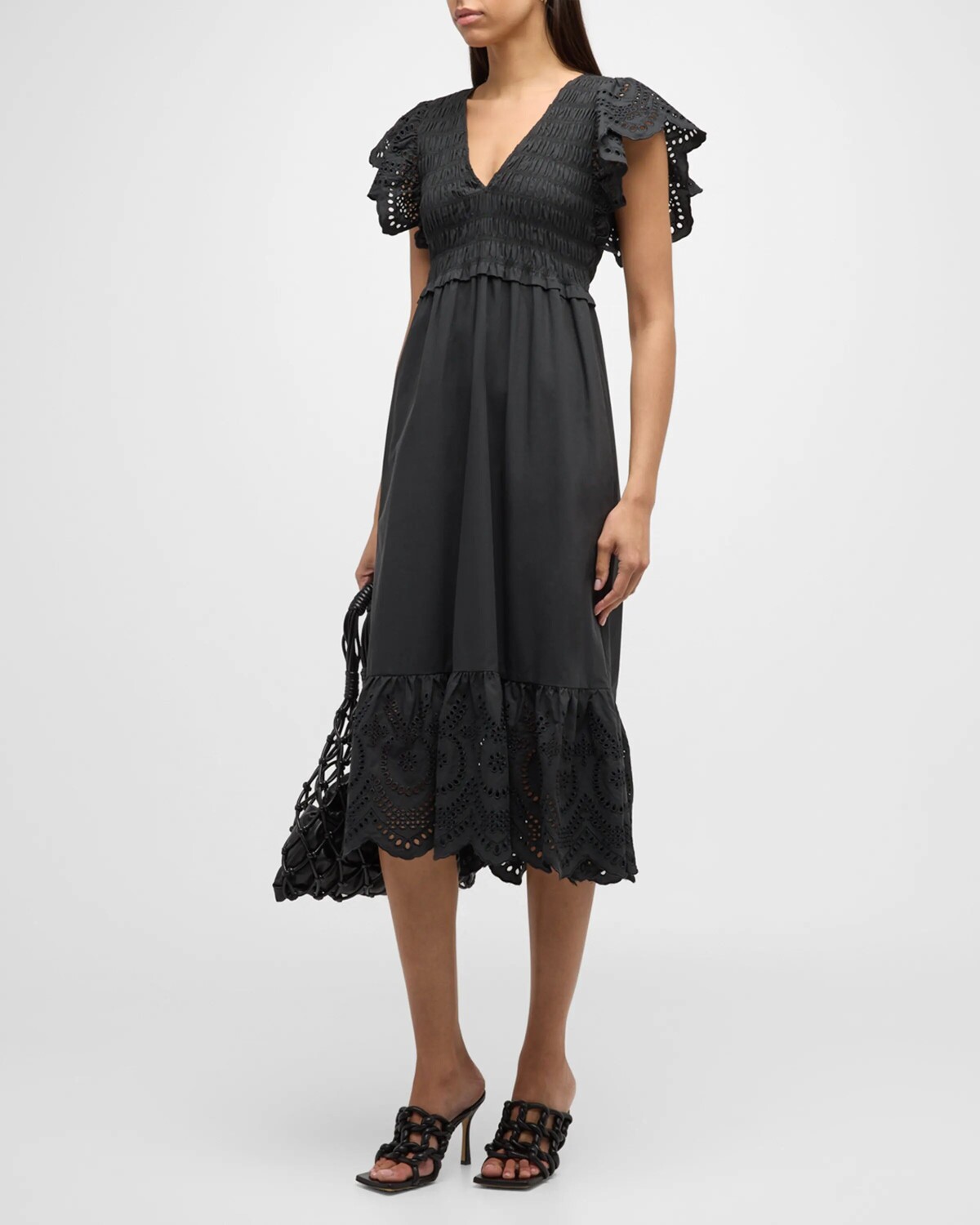

Платье миди Clementine с вышивкой Rails, цвет Black Eyelet