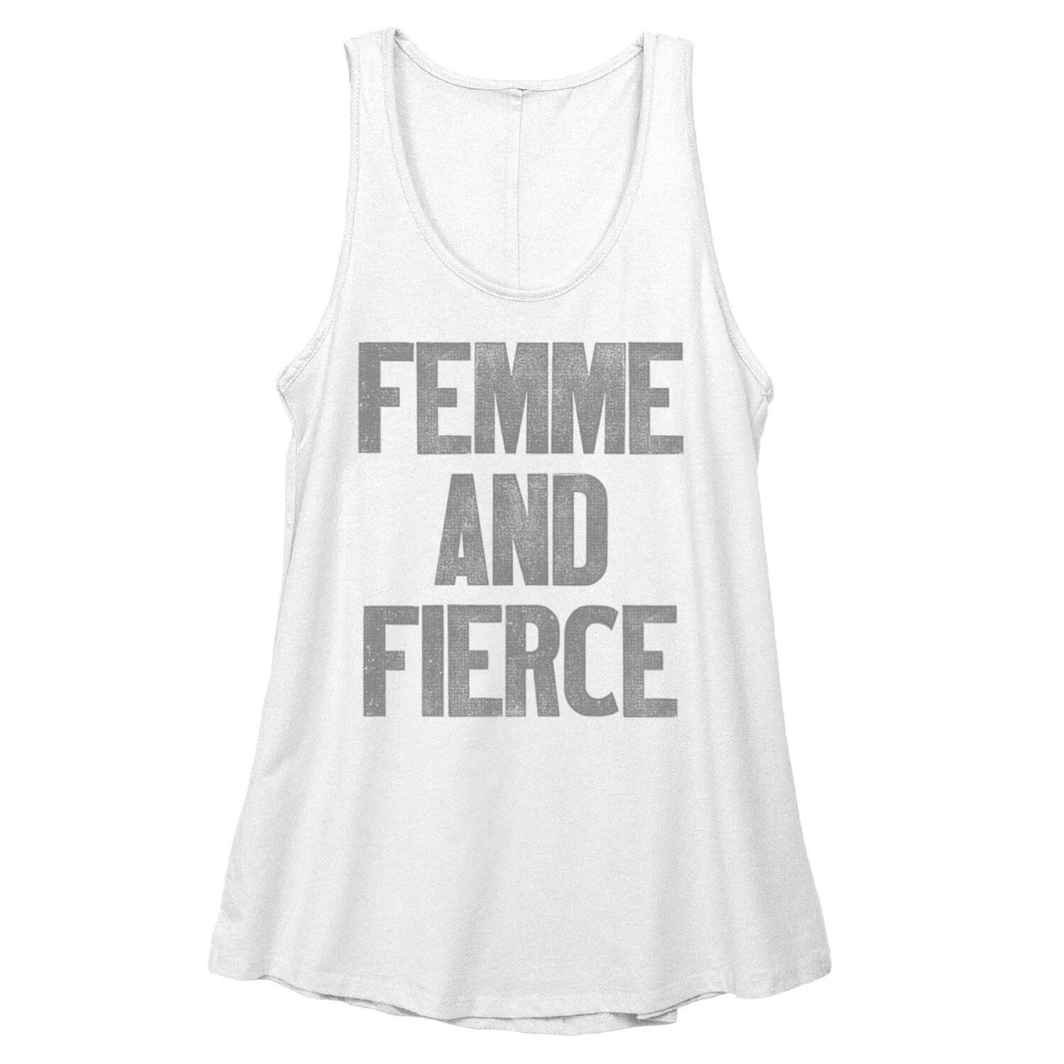 

Детская струящаяся майка с рваной надписью "Femme And Fierce" Licensed Character