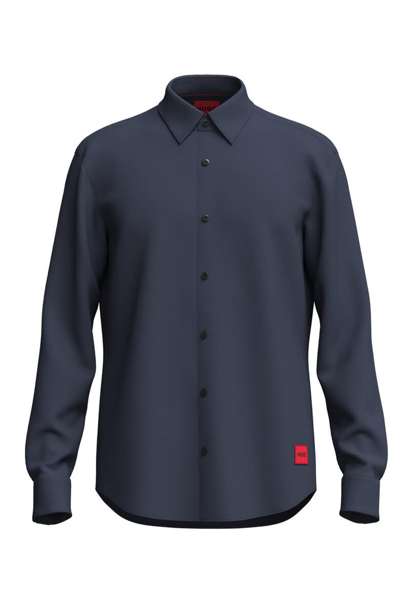 Рубашка с длинным рукавом HUGO, темно-синий цена и фото
