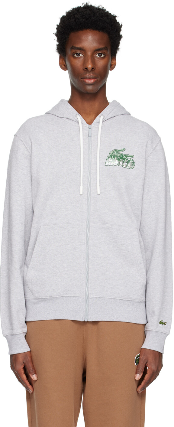 

Серый худи на молнии Lacoste