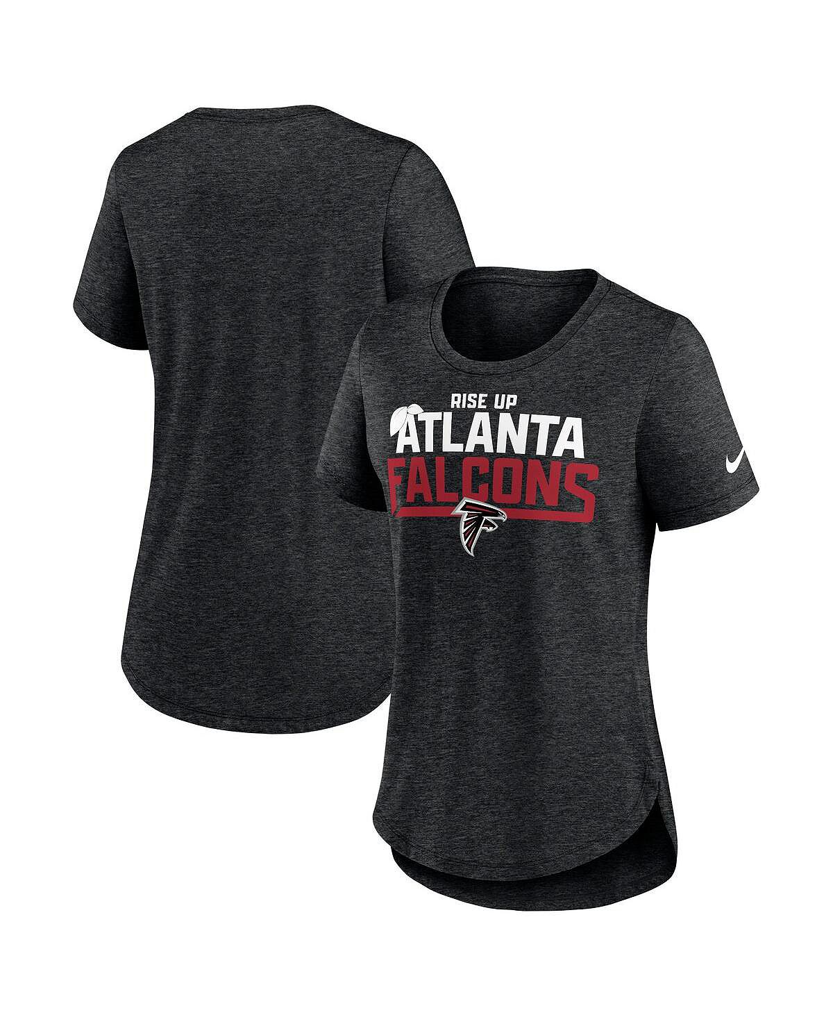 Женская футболка Heather Black Atlanta Falcons Local Fashion Tri-Blend Nike мужская темно серая майка atlanta falcons tri blend nike