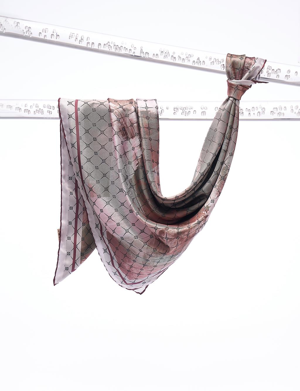 Шарф с Абстрактным Узором Светло-Коричневый Kayra плиссированный шарф с абстрактным узором монограммы серый kayra