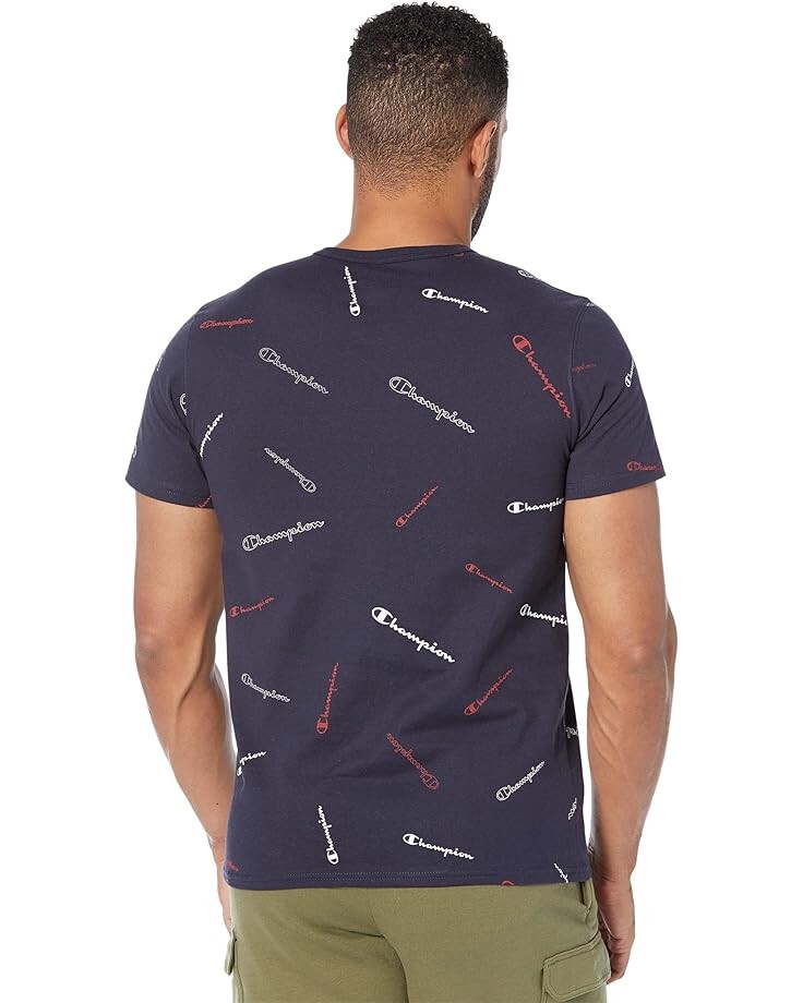 

Футболка Champion Classic Logo All Over Print Tee, цвет Tossed Script Navy