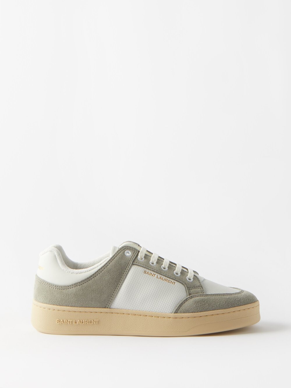 

Низкие кроссовки sl61 из кожи и замши Saint Laurent, серый