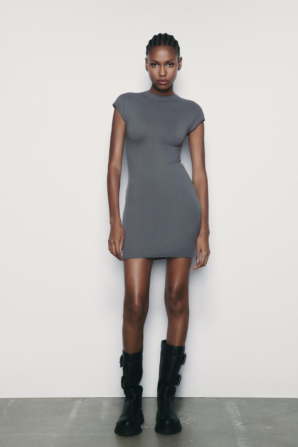 

Короткое трикотажное платье стрейч ZARA, зеленый, голубой