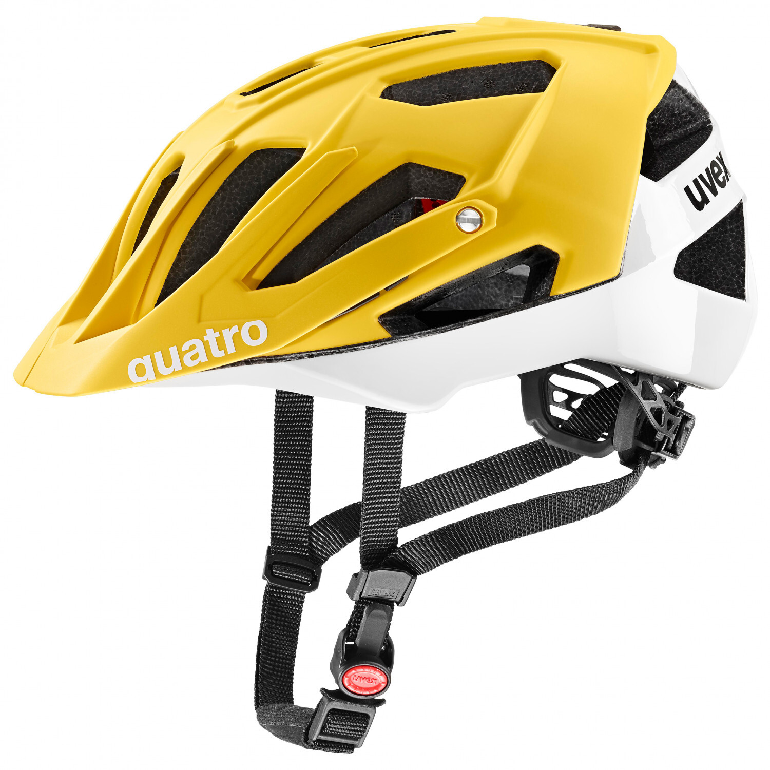 

Велосипедный шлем Uvex Quatro CC, цвет Sunbee/White Matt