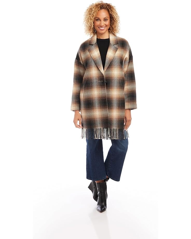 

Куртка Karen Kane Plaid Fringe, коричневый