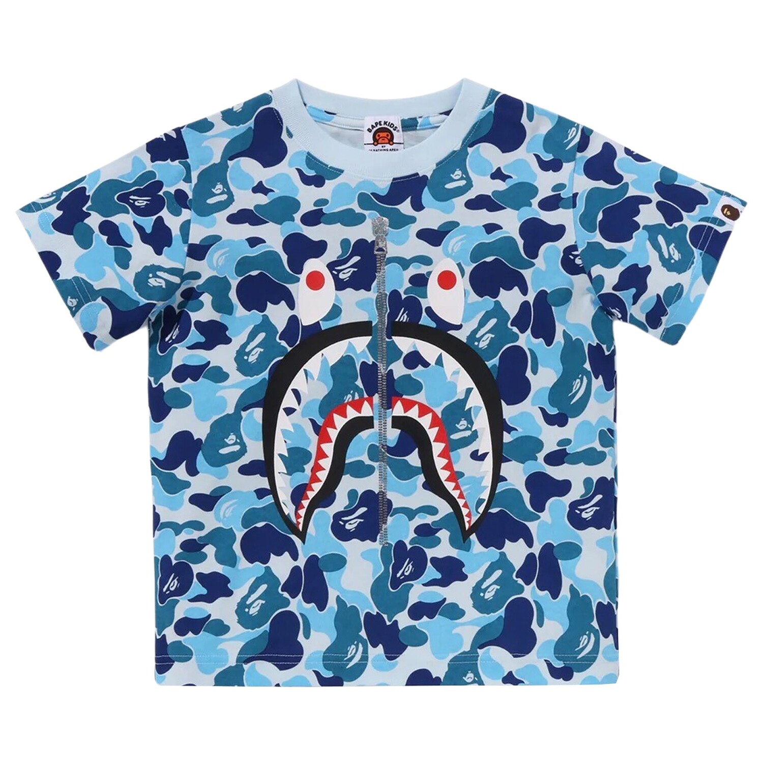 

BAPE Kids Футболка ABC Camo Shark, синяя