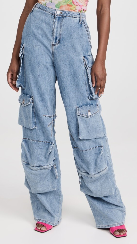 

Брюки AFRM Denim Cargo, синий