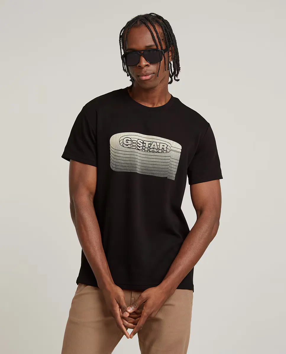 

Мужская футболка с логотипом Old Skool G-Star Raw, черный