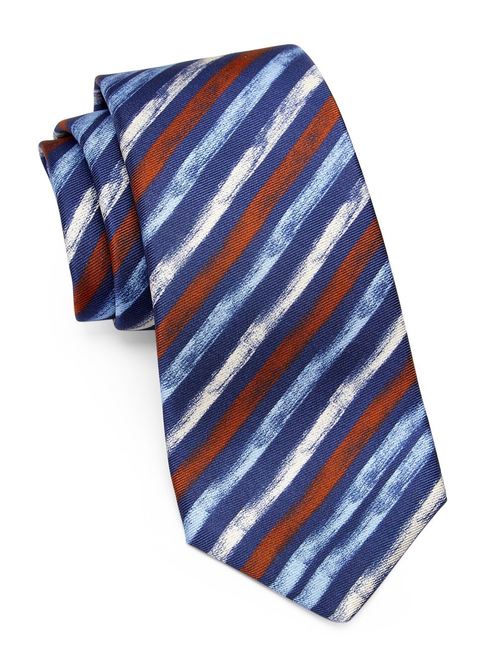 

Полосатый шелковый галстук Kiton, белый