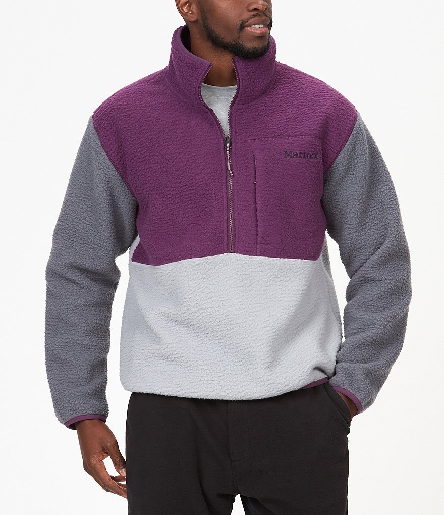 Флисовый пуловер с цветными блоками Marmot Aros и полумолнией до половины, мультиколор
