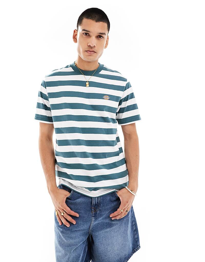 

Dickies – Rivergrove – Белая футболка с темно-зелеными полосками