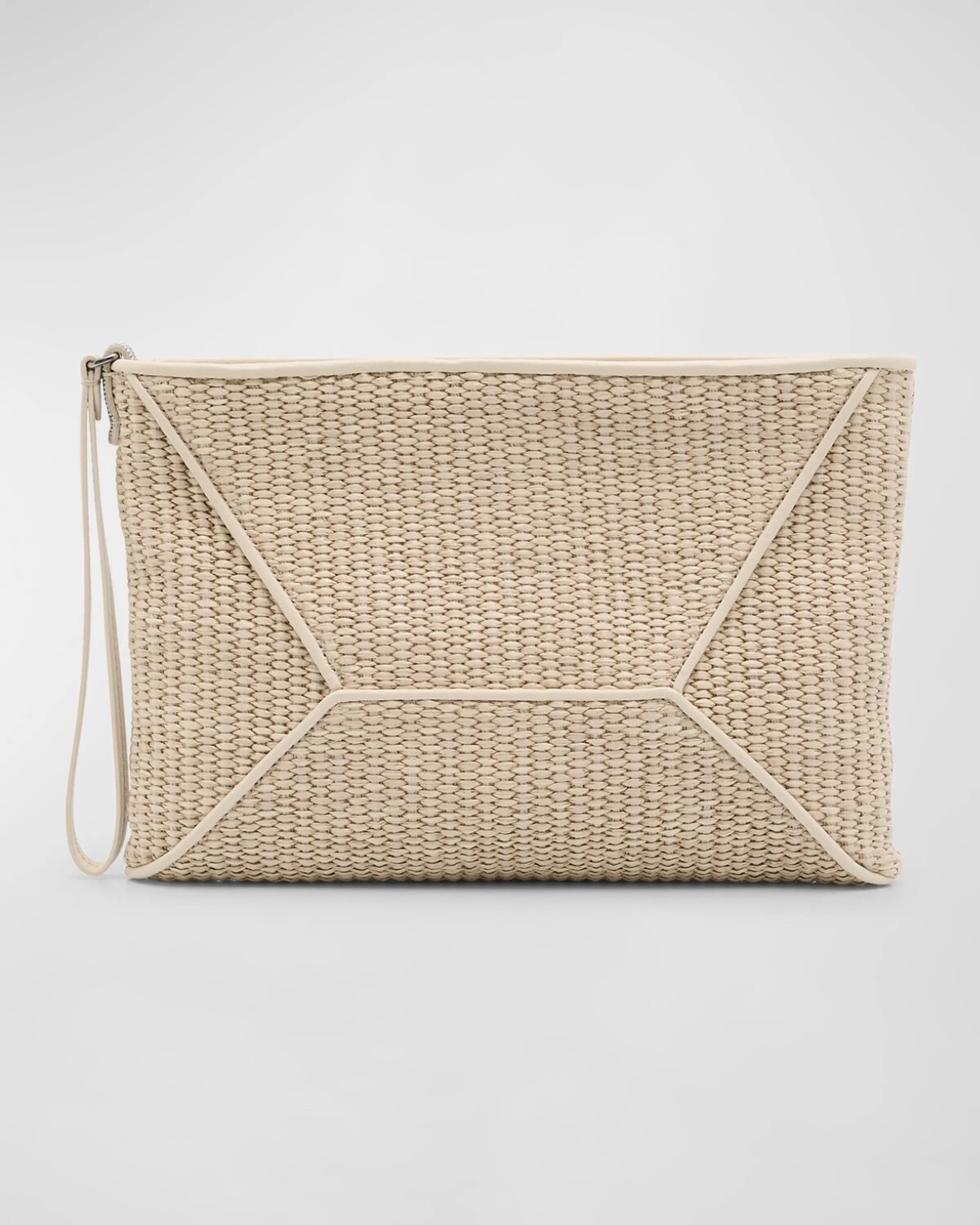 

Ремешок из рафии и кожи на молнии Brunello Cucinelli, цвет Beige