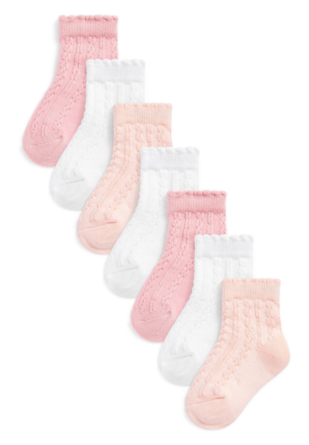 носки 7 pack next цвет pink white cable knit Носки 7 PACK Next, цвет pink/white cable knit
